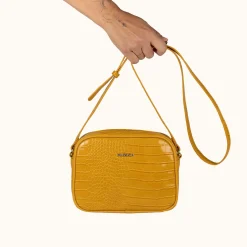 BLOCK CROCO FW25 CROSSBODY CAMERA C/MOUSTARD