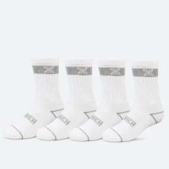 Calcetines MUNICH crew sport de algodón-poliéster-espandex blanco