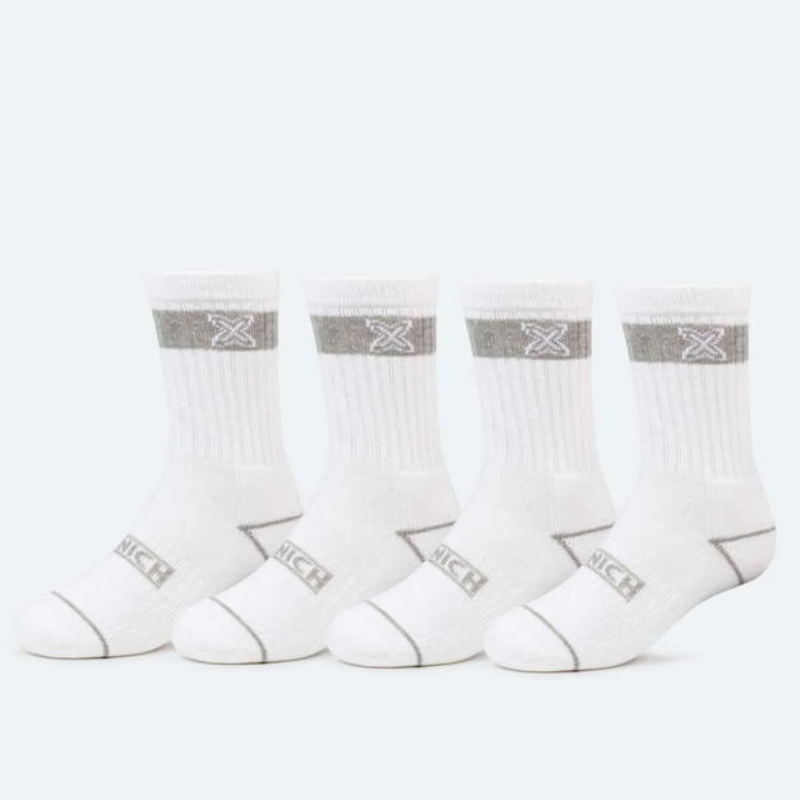 Calcetines MUNICH crew sport de algodón-poliéster-espandex blanco