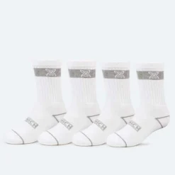 Calcetines MUNICH crew sport de algodón-poliéster-espandex blanco