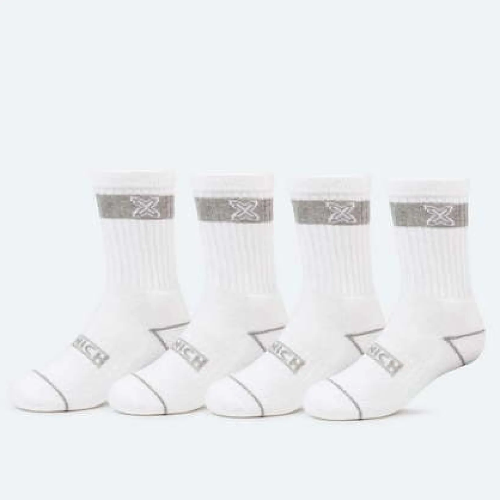 Calcetines MUNICH crew sport de algodón-poliéster-espandex blanco