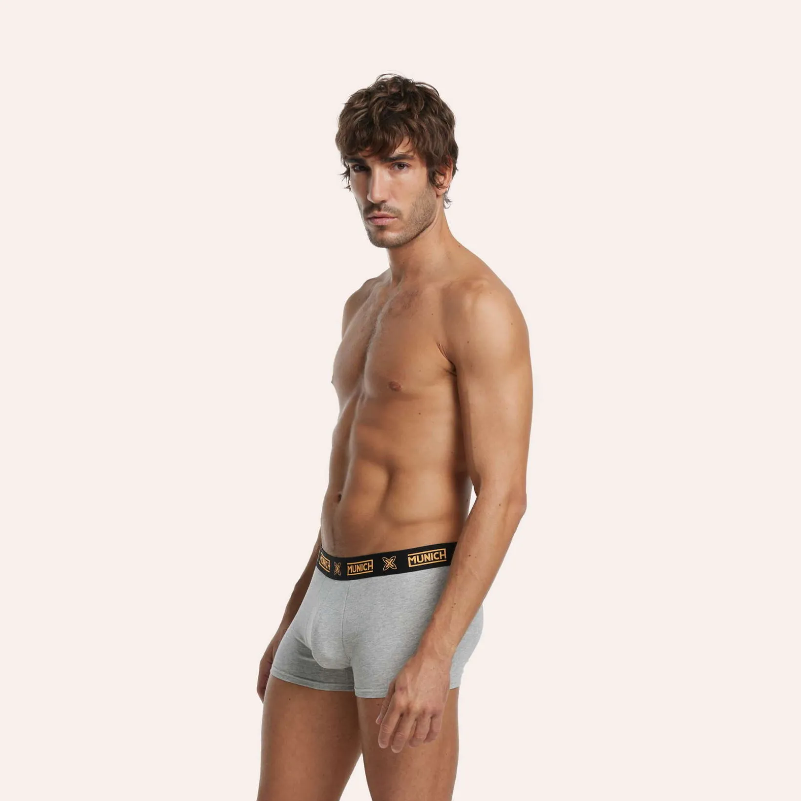 Calzonzillos MUNICH boxer de algodón-eslastano gris