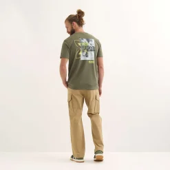 Camiseta MUNICH Brench lifestyle hombre de algodón orgánico khaki