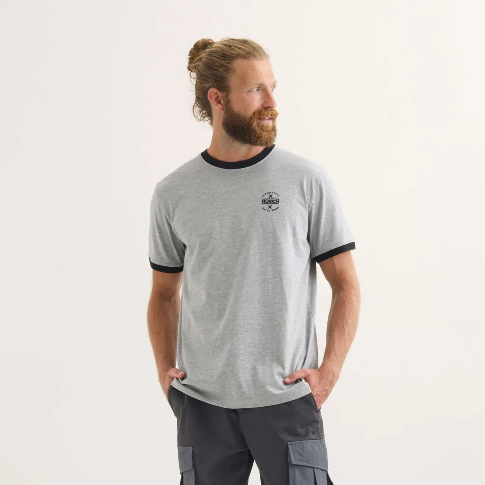 Camiseta MUNICH Goal lifestyle hombre de algodón-viscosa gris