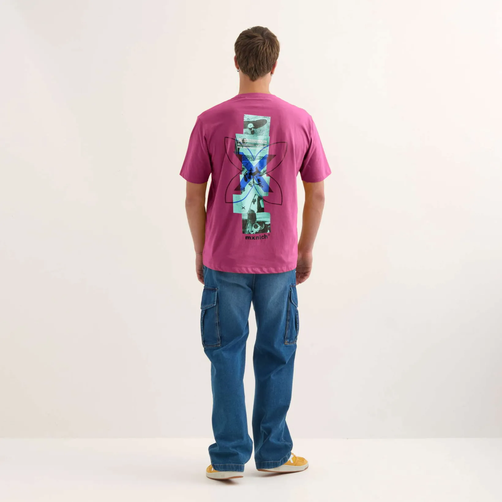 Camiseta MUNICH ollie streetwear hombre de algodón orgánico fucsia