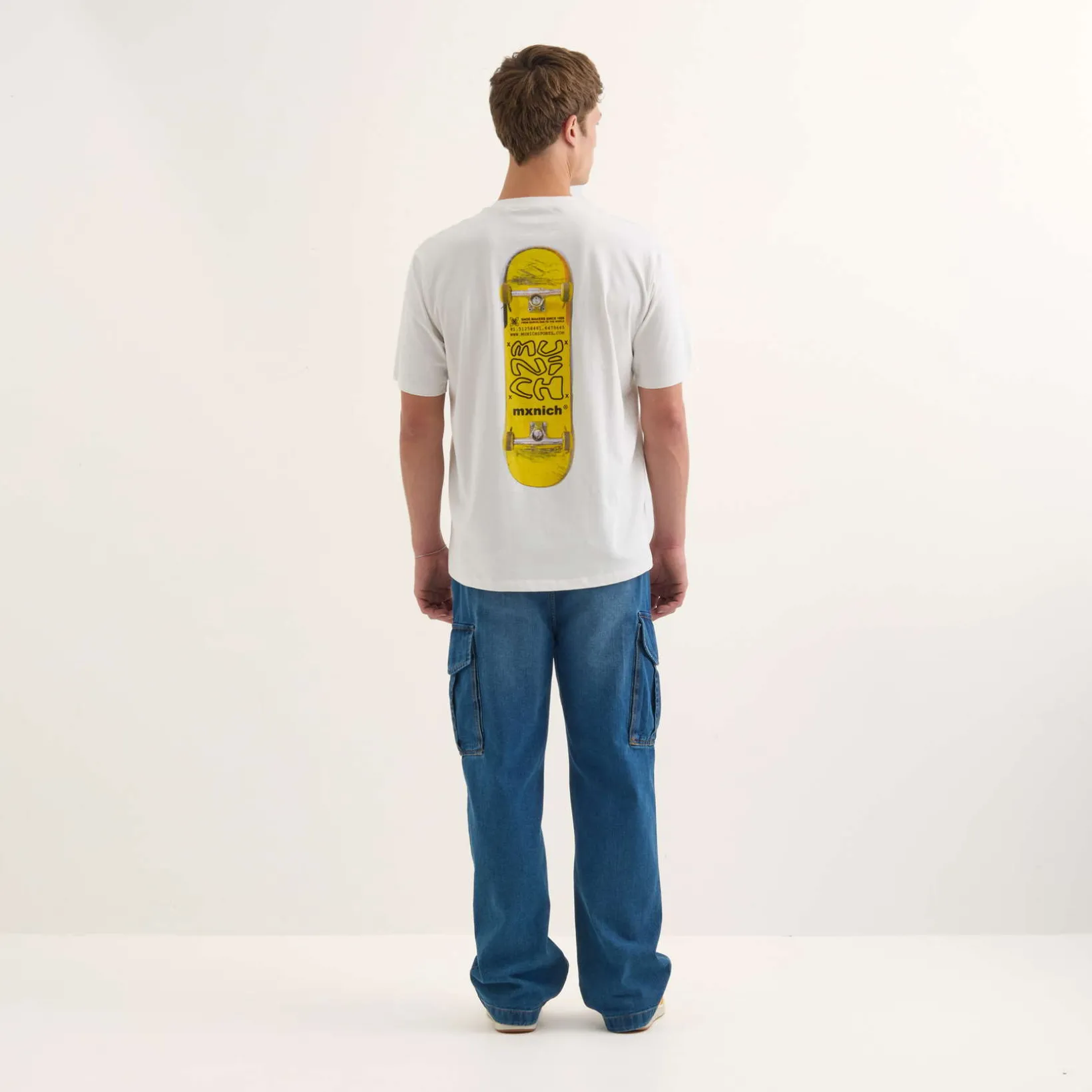 Camiseta MUNICH Skate streetwear hombre de algodón orgánico blanco