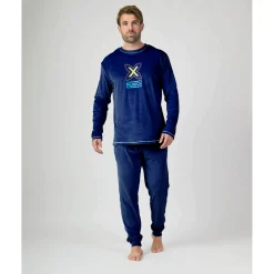 Pijama MUNICH hombre dos piezas de terciopelo marino.