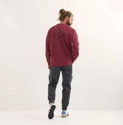 Sudadera MUNICH Bcn lifestyle hombre de algodón orgánico burdeos