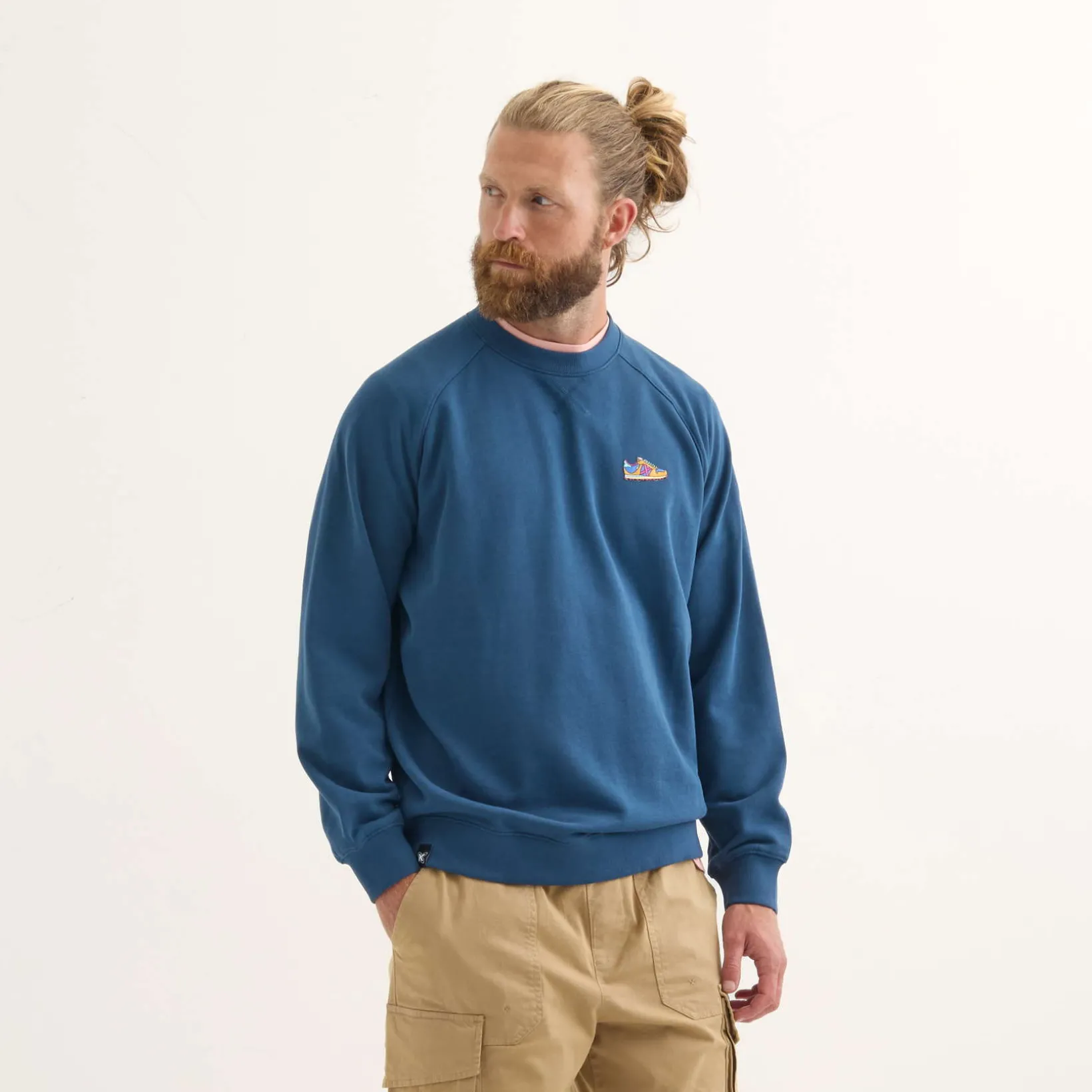 Sudadera MUNICH Eighties lifestyle hombre de algodón orgánico navy