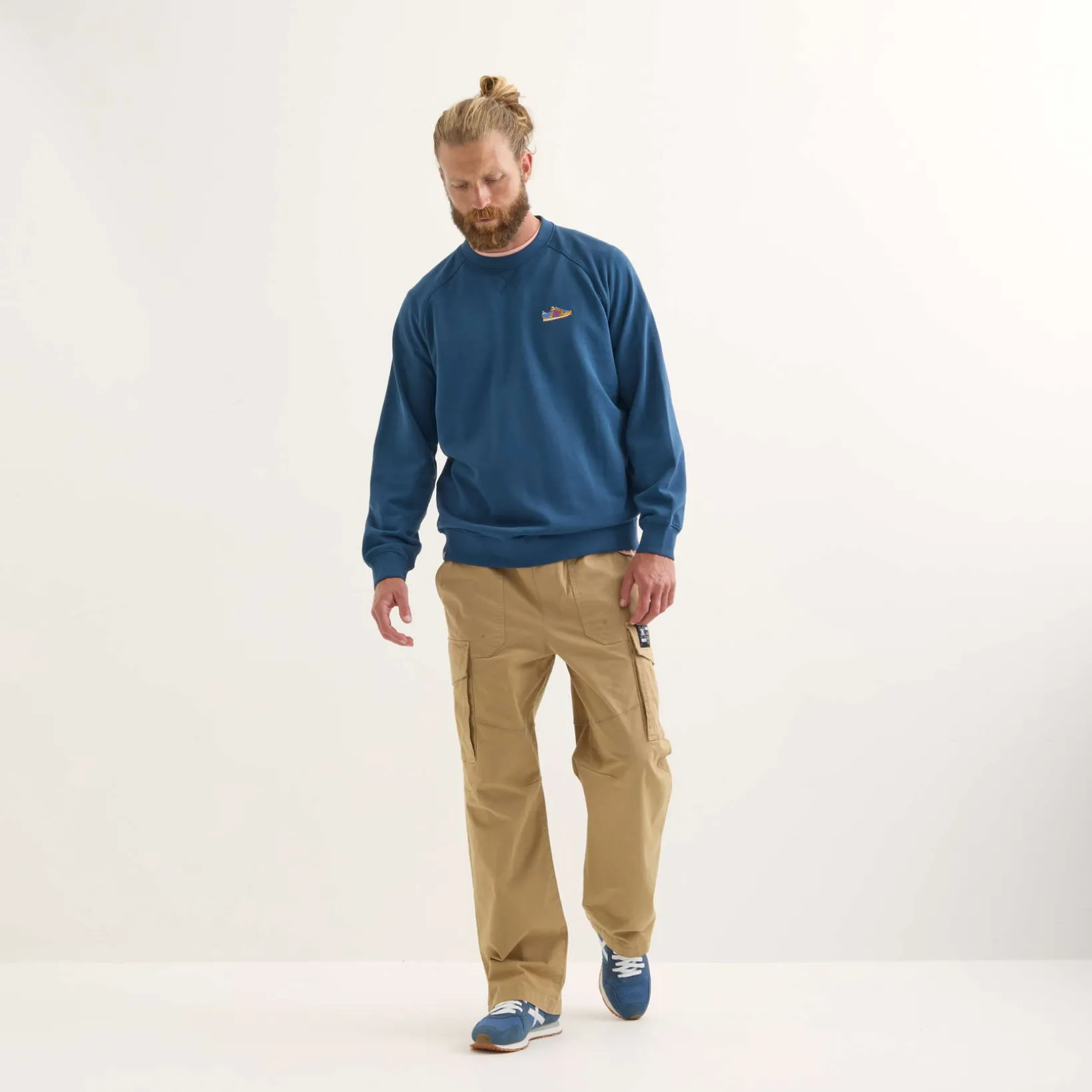 Sudadera MUNICH Eighties lifestyle hombre de algodón orgánico navy