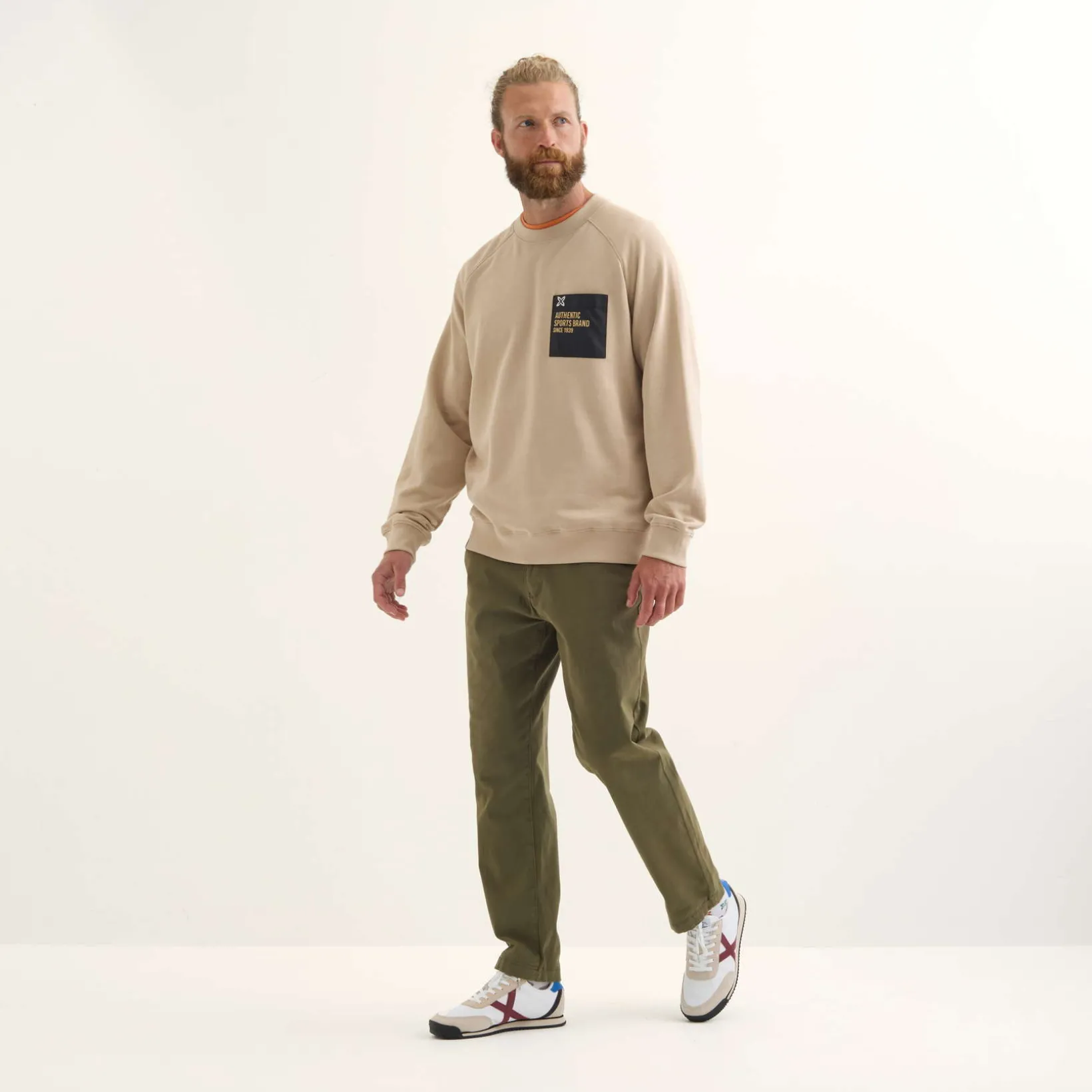 Sudadera MUNICH Revival lifestyle hombre de algodón orgánico camel