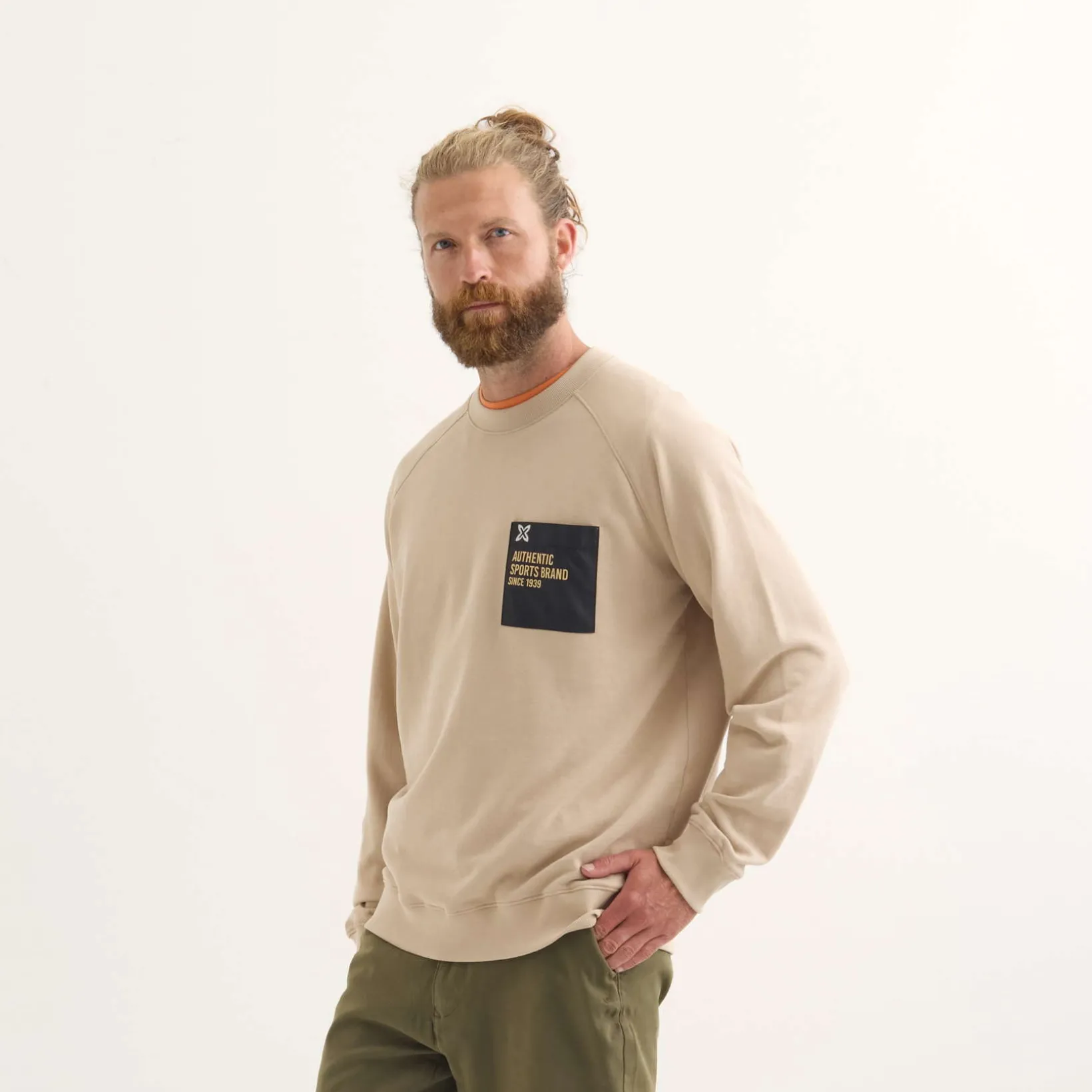 Sudadera MUNICH Revival lifestyle hombre de algodón orgánico camel