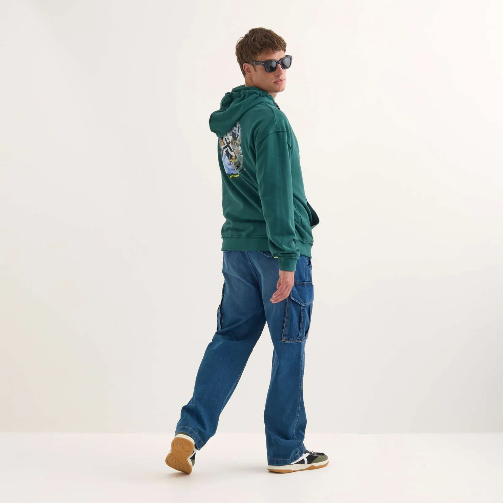 Sudadera MUNICH Space streetwear hombre de algodón verde