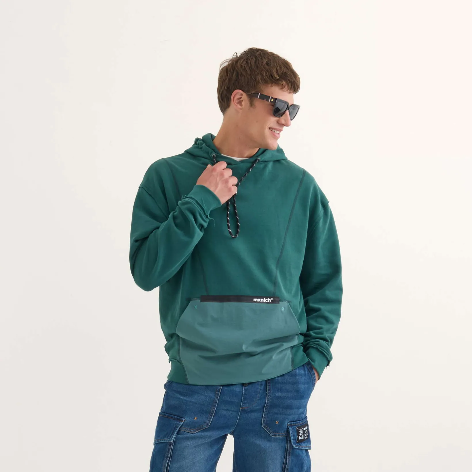 Sudadera MUNICH Space streetwear hombre de algodón verde